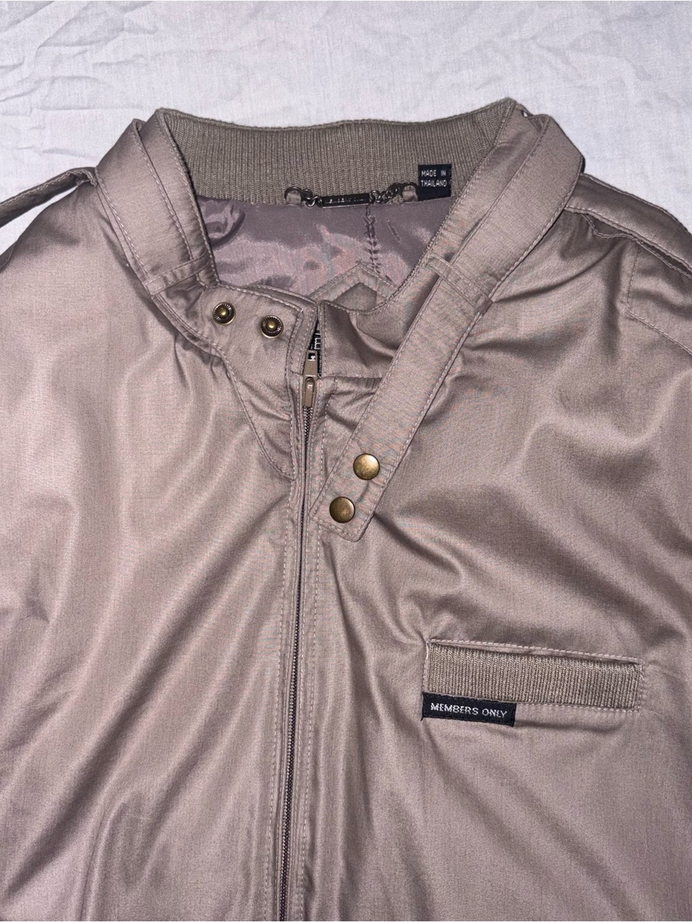 Members Only Taupe Bomber Jacket size 46